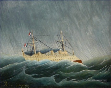  rousseau - la tempête a jeté le vaisseau Henri Rousseau post impressionnisme Naive primitivisme